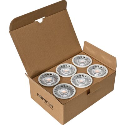 Namron LED pære 6w 2700k GU10 hvit 6pk - 3802365 Namron LED pære 6w 2700k GU10 hvit 6pk - 3802365