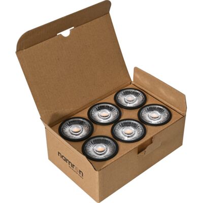 Namron LED pære 6w 2700k GU10 sort 6pk - 3802366 Namron LED pære 6w 2700k GU10 sort 6pk - 3802366
