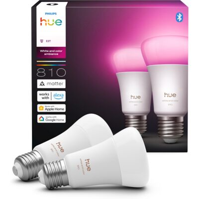 Philips Hue WCA E27 lyskilde 810lm A60 2pk - 61012 Philips Hue WCA E27 lyskilde 810lm A60 2pk - 61012