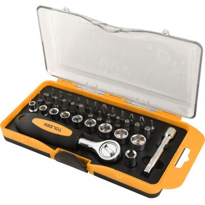 TOLSEN - 30PZ - 1/4" - Blandede støpsler - Verktøyssett TOLSEN - 30PZ - 1/4" - Blandede støpsler - Verktøyssett
