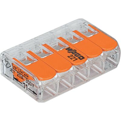 Wago koblingsklemme 221-415 5-leder Transparent - 1221905 Wago koblingsklemme 221-415 5-leder Transparent - 1221905