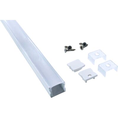 Namron Aluminiumsprofil utenpåliggende matt hvit 2m 1714 - 3220208 Namron Aluminiumsprofil utenpåliggende matt hvit 2m 1714 - 3220208