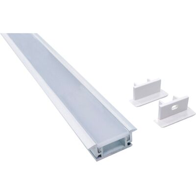 Namron Aluminiumsprofil innfelt matt hvit 2m 2811 - 3220211 Namron Aluminiumsprofil innfelt matt hvit 2m 2811 - 3220211