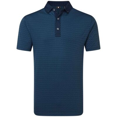 FootJoy Star Geo Jacquard Pique Herre Navy M FootJoy Star Geo Jacquard Pique Herre Navy M