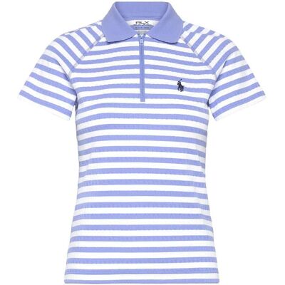 Ralph Lauren Rlx Striped Cable Quarter Zip Pique Dame Blå/hvit Xl Ralph Lauren Rlx Striped Cable Quarter Zip Pique Dame Blå/hvit Xl