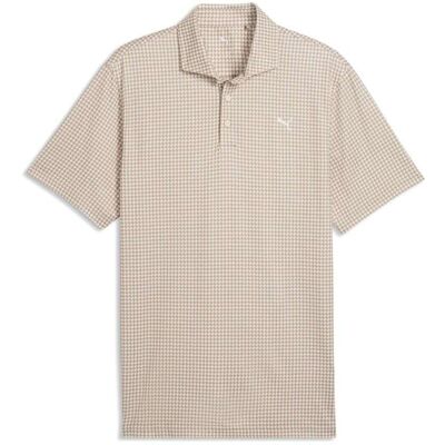 Puma Cloudspun Mono Check Pique Herre Hvit/beige M Puma Cloudspun Mono Check Pique Herre Hvit/beige M