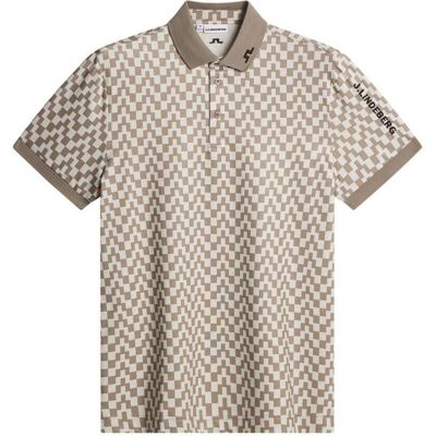 J.Lindeberg Tour Tech Print Pique Herre Bridge Stack Brindle M J.Lindeberg Tour Tech Print Pique Herre Bridge Stack Brindle M