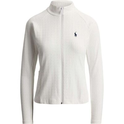 Ralph Lauren Rlx Cable Knit Full Zip Genser Dame Hvit Xs Ralph Lauren Rlx Cable Knit Full Zip Genser Dame Hvit Xs