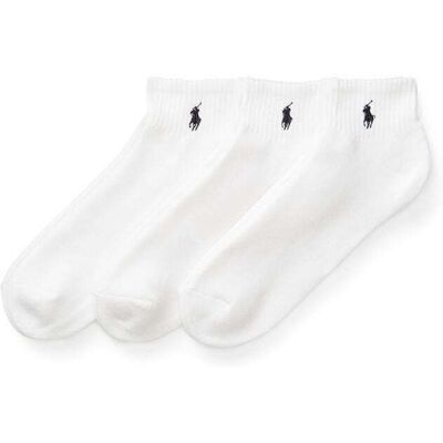 Ralph Lauren Quarter Sokker 3pk Hvit Ralph Lauren Quarter Sokker 3pk Hvit