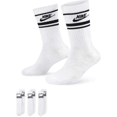 Nike Dri-Fit Crew Sokker 3 Pack Hvit/svart M (38-42) Nike Dri-Fit Crew Sokker 3 Pack Hvit/svart M (38-42)
