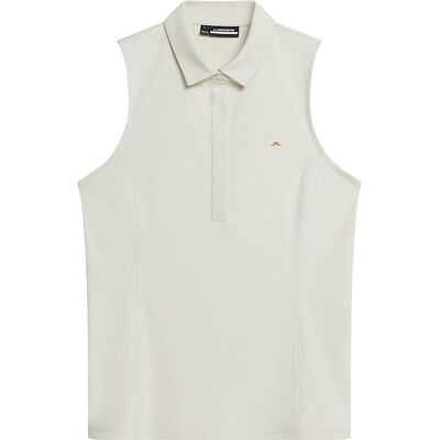 J.Lindeberg Dena Sleeveless Pique Dame Amond Hvit Xl J.Lindeberg Dena Sleeveless Pique Dame Amond Hvit Xl
