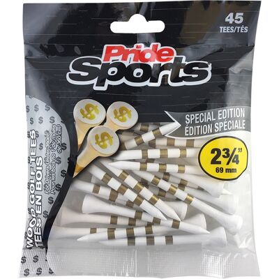 Pride Professional Golfpegger 69mm Money 45pk Pride Professional Golfpegger 69mm Money 45pk