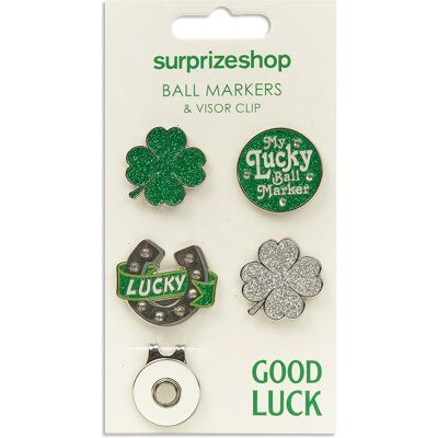 Surprizeshop Good Luck Markører 4-Pack M/ Visor Clip Surprizeshop Good Luck Markører 4-Pack M/ Visor Clip