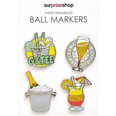 Surprizeshop - 5 O'Clock Markers 4-Pack - Golf Marker Set Surprizeshop - 5 O'Clock Markers 4-Pack - Golf Marker Set