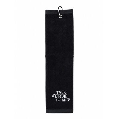 Talk Birdie To Me Tri-Fold Håndkle Svart Talk Birdie To Me Tri-Fold Håndkle Svart