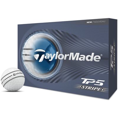 TaylorMade Tp5 Stripe Golfball Hvit TaylorMade Tp5 Stripe Golfball Hvit