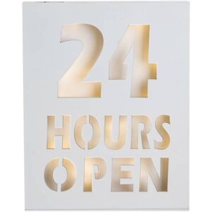 Bilde Med Led-Lys - 24 Hours Open -  Flott Pynt