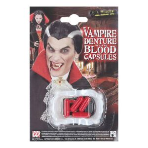 Vampyrtenner - Løs Tenner Med Blodkapsler For Halloween Og Karneval