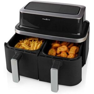 Frityr Med Varmluft -  2 X 4,2 Liter - Dobbel Airfryer - Nedis