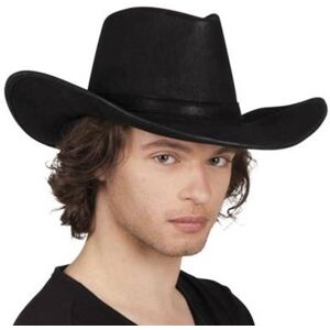 Cowboyhatt Svart Imitert Skinn