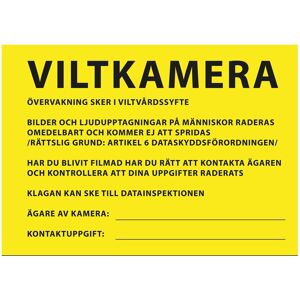 Grey Oak Info Sign Viltkamera Yellow OneSize, Yellow