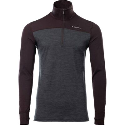 Aclima Men's LightWool 180 Polo with Zip Chocolate Plum/Marengo S Aclima Men's LightWool 180 Polo with Zip Chocolate Plum/Marengo S