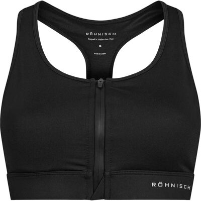 Röhnisch Women's Essential Zip Sportsbra Black XL Röhnisch Women's Essential Zip Sportsbra Black XL