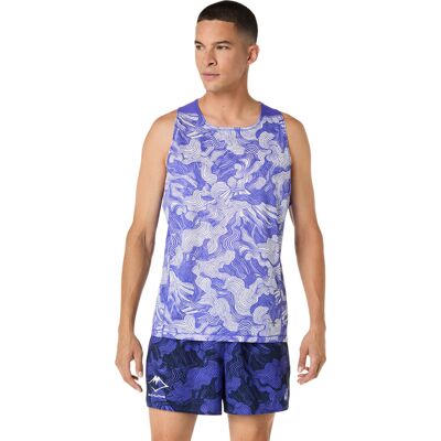 Asics Men's Fujitrail Singlet Cobalt Burst/Cream L Asics Men's Fujitrail Singlet Cobalt Burst/Cream L