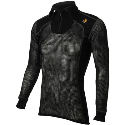 Aclima Woolnet Polo With Zip Men's Jet Black XS Aclima Woolnet Polo With Zip Men's Jet Black XS
