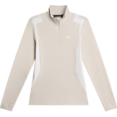 J.Lindeberg Women's Mae Quarter Zip Mid Layer Moonbeam XL J.Lindeberg Women's Mae Quarter Zip Mid Layer Moonbeam XL