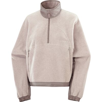Salomon Women's Chroma Fleece Crop Half Zip Etherea / Iron L Salomon Women's Chroma Fleece Crop Half Zip Etherea / Iron L