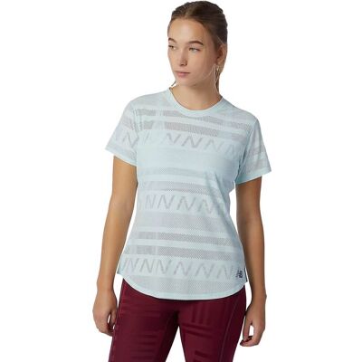 New Balance Women's Q Speed Jacquard Short Sleeve Pale Blue Chill XS New Balance Women's Q Speed Jacquard Short Sleeve Pale Blue Chill XS