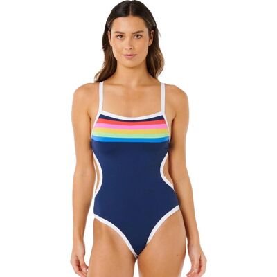 Rip Curl Women's Surf Stripe Cheeky One Piece Dark Navy S Rip Curl Women's Surf Stripe Cheeky One Piece Dark Navy S