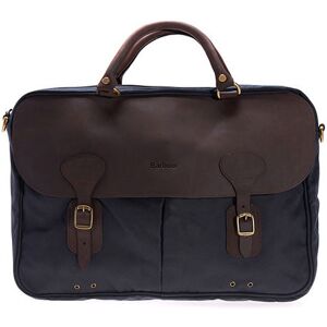 Barbour Wax Leather Briefcase Navy OneSize, Navy