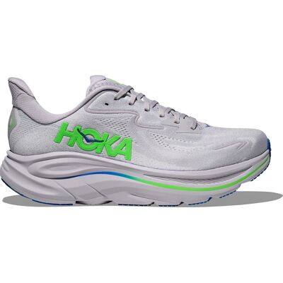 Hoka Men's Clifton 10 Ash Grey / Neon Green 47 1/3 Hoka Men's Clifton 10 Ash Grey / Neon Green 47 1/3