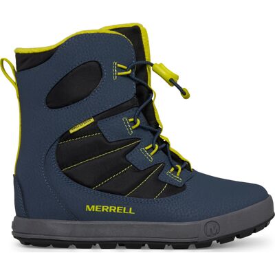 Merrell Juniors' Snow Bank 4.0 Waterproof Navy/lime 29 Merrell Juniors' Snow Bank 4.0 Waterproof Navy/lime 29