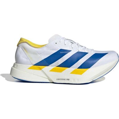 Adidas Men's Adizero Adios Pro 4 Cloud white/Blue/Yellow 43 1/3 Adidas Men's Adizero Adios Pro 4 Cloud white/Blue/Yellow 43 1/3