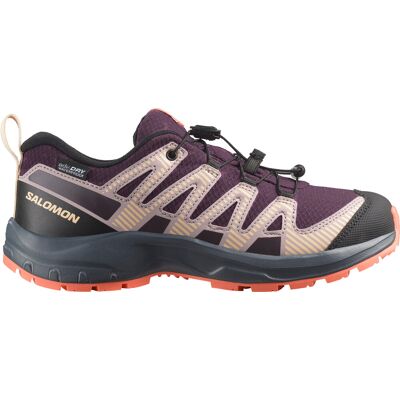 Salomon Kids' XA Pro V8 Waterproof Plum Kitten / Turbulence / Fusion Coral 37 Salomon Kids' XA Pro V8 Waterproof Plum Kitten / Turbulence / Fusion Coral 37