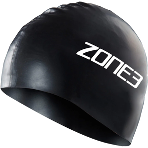 Zone3 Silicone Swim Cap 48g Black OneSize, Black