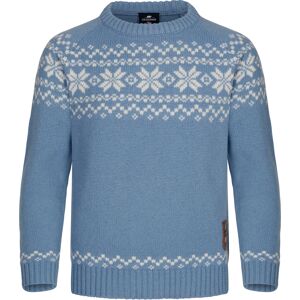 Gridarmor Kids' Snøkrystall Round Neck Ullgenser Lt. Blue/White 122/128, Lt. Blue/White