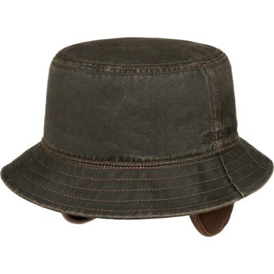 Stetson Bucket Hat with Earflaps Cotton/Polyester Brown 59/L Stetson Bucket Hat with Earflaps Cotton/Polyester Brown 59/L