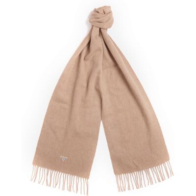Barbour Unisex Plain Lambswool Scarf Light Brown OneSize Barbour Unisex Plain Lambswool Scarf Light Brown OneSize