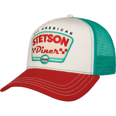 Stetson Trucker Cap All American Diner White/Red/Turquoise One Size Stetson Trucker Cap All American Diner White/Red/Turquoise One Size