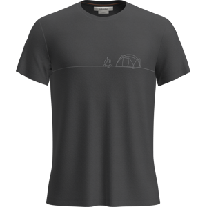 Icebreaker Men's Merino Blend Core Ss Tee Single Line Camp Obsidian L Icebreaker Men's Merino Blend Core Ss Tee Single Line Camp Obsidian L