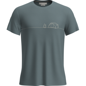 Icebreaker Men's Merino Blend Core Ss Tee Single Line Camp Blue Ash L Icebreaker Men's Merino Blend Core Ss Tee Single Line Camp Blue Ash L