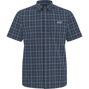 Jack Wolfskin Men's Norbo Short Sleeve Shirt Check Midnight Sky M Jack Wolfskin Men's Norbo Short Sleeve Shirt Check Midnight Sky M