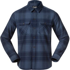 Bergans Men's Nordmarka Flannel Shirt Granite Blue/navy Blue Check XXL Bergans Men's Nordmarka Flannel Shirt Granite Blue/navy Blue Check XXL