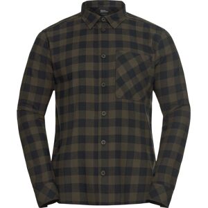 Jack Wolfskin Men's Lite Flannel Shirt Check Obsidian Moss S Jack Wolfskin Men's Lite Flannel Shirt Check Obsidian Moss S