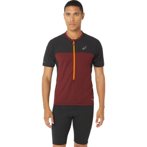 Asics Men's Fujitrail Short Sleeve Top Antique Red/Performance Black XS Asics Men's Fujitrail Short Sleeve Top Antique Red/Performance Black XS