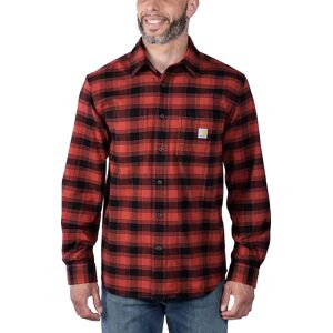 Carhartt Men's Flannel Long Sleeve Plaid Shirt Red Ochre S Carhartt Men's Flannel Long Sleeve Plaid Shirt Red Ochre S